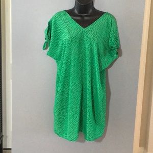 Bright Green Print Tunic Dress